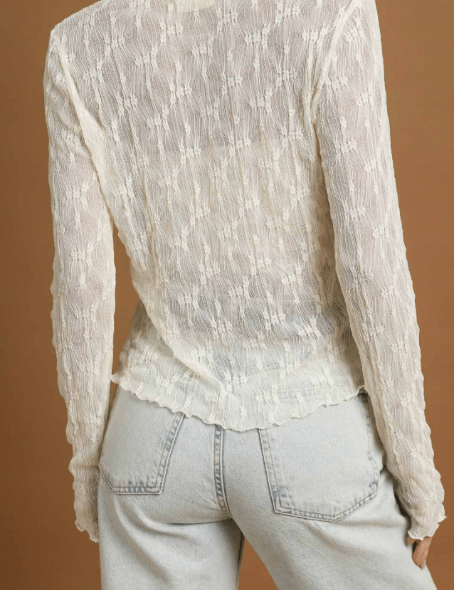 Zola Lace Textured Long Sleeve Top - MTT Collective