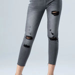 PLUS SIZE HIGH RISE CROP SKINNY JEANS | GREY - MTT Collective