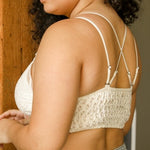 Plus Size Padded Crochet Lace Longline Bralette - MTT Collective