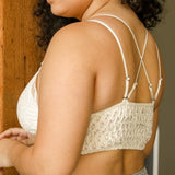 Plus Size Padded Crochet Lace Longline Bralette - MTT Collective