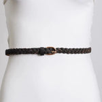 Faux Leather Skinny Braided Belt - MTT Collective