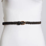 Faux Leather Skinny Braided Belt - MTT Collective
