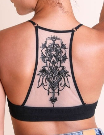 Tattoo Mesh Racerback Bralette - MTT Collective
