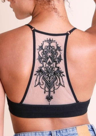 Tattoo Mesh Racerback Bralette - MTT Collective