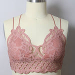 Plus Size Padded Crochet Lace Longline Bralette - MTT Collective