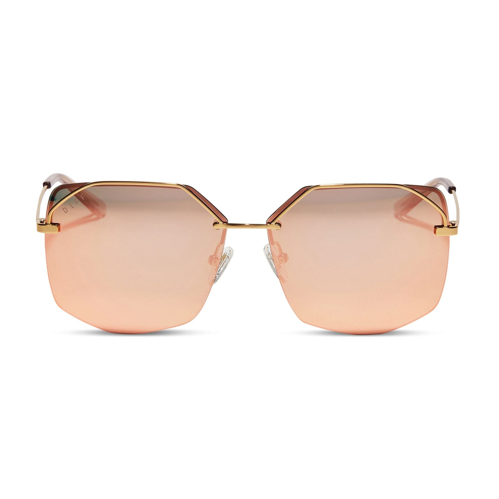 Bree Square Gold + Peach Mirror Sunglasses - MTT Collective