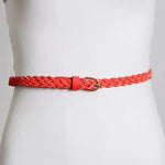 Faux Leather Skinny Braided Belt - MTT Collective
