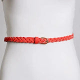 Faux Leather Skinny Braided Belt - MTT Collective