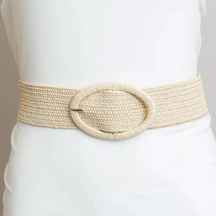 Raffia Oval Buckle Belt - MTT Collective