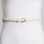 Faux Leather Skinny Braided Belt - MTT Collective