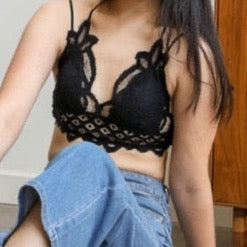 Padded Crochet Lace Longline Bralette - MTT Collective