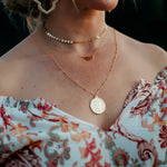 Vivian Dainty Semicircle Disc Necklace | Gold - MTT Collective