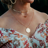 Vivian Dainty Semicircle Disc Necklace | Gold - MTT Collective