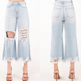 High Rise Crop Straight Leg Jeans - MTT Collective