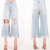 High Rise Crop Straight Leg Jeans