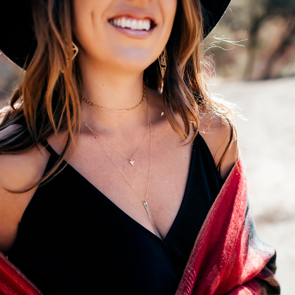 HANGING TRIANGLE NECKLACE | 14K GOLD-FILLED - MTT Collective