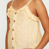 GIRLS PLAID RUFFLE TRIM CAMI | YELLOW - MTT Collective