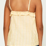GIRLS PLAID RUFFLE TRIM CAMI | YELLOW - MTT Collective