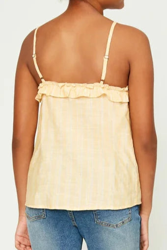 GIRLS PLAID RUFFLE TRIM CAMI | YELLOW - MTT Collective