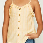 GIRLS PLAID RUFFLE TRIM CAMI | YELLOW - MTT Collective