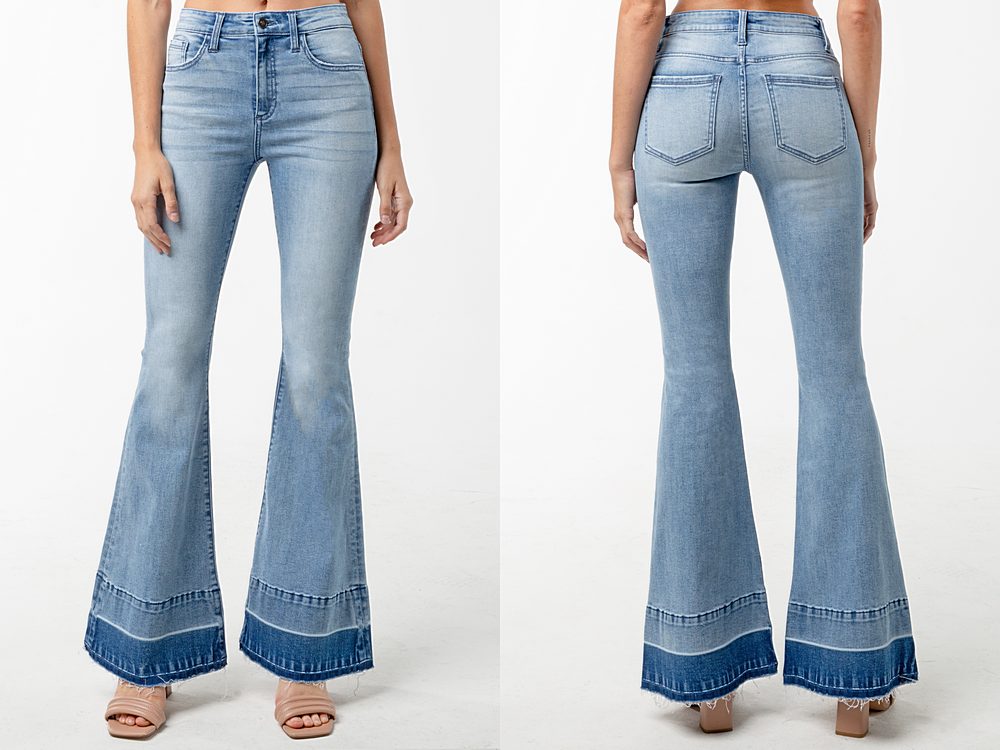 HIGH RISE MULTICOLOR FLARE JEANS - MTT Collective