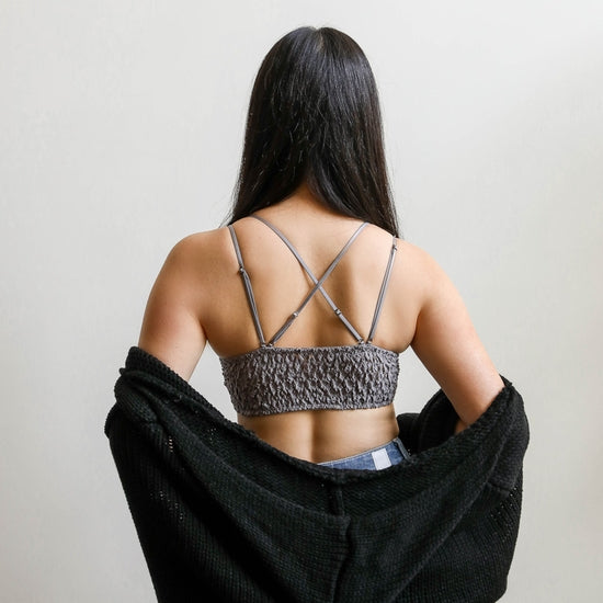 Padded Crochet Lace Longline Bralette - MTT Collective