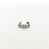 Open Braid Toe Ring | Silver