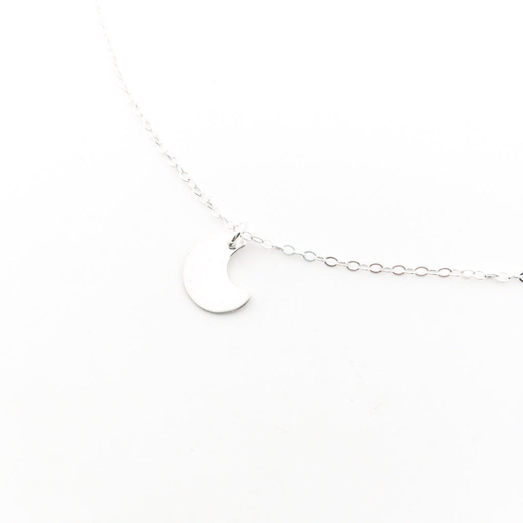 DAINTY MOON NECKLACE | STERLING SILVER - MTT Collective