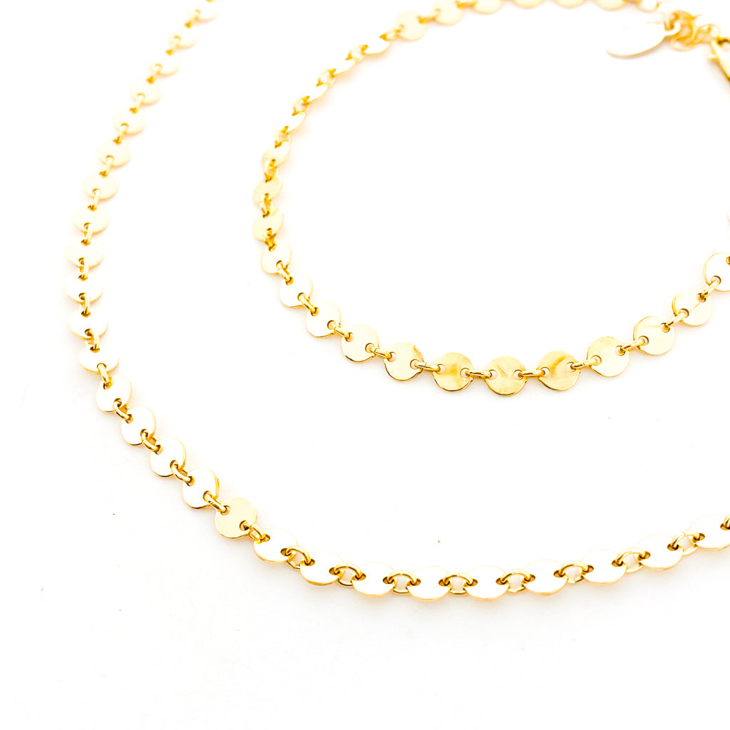 Luna Disc Chain Jewelry Set | 14K Gold-Filled | Set Of 2 - MTT Collective