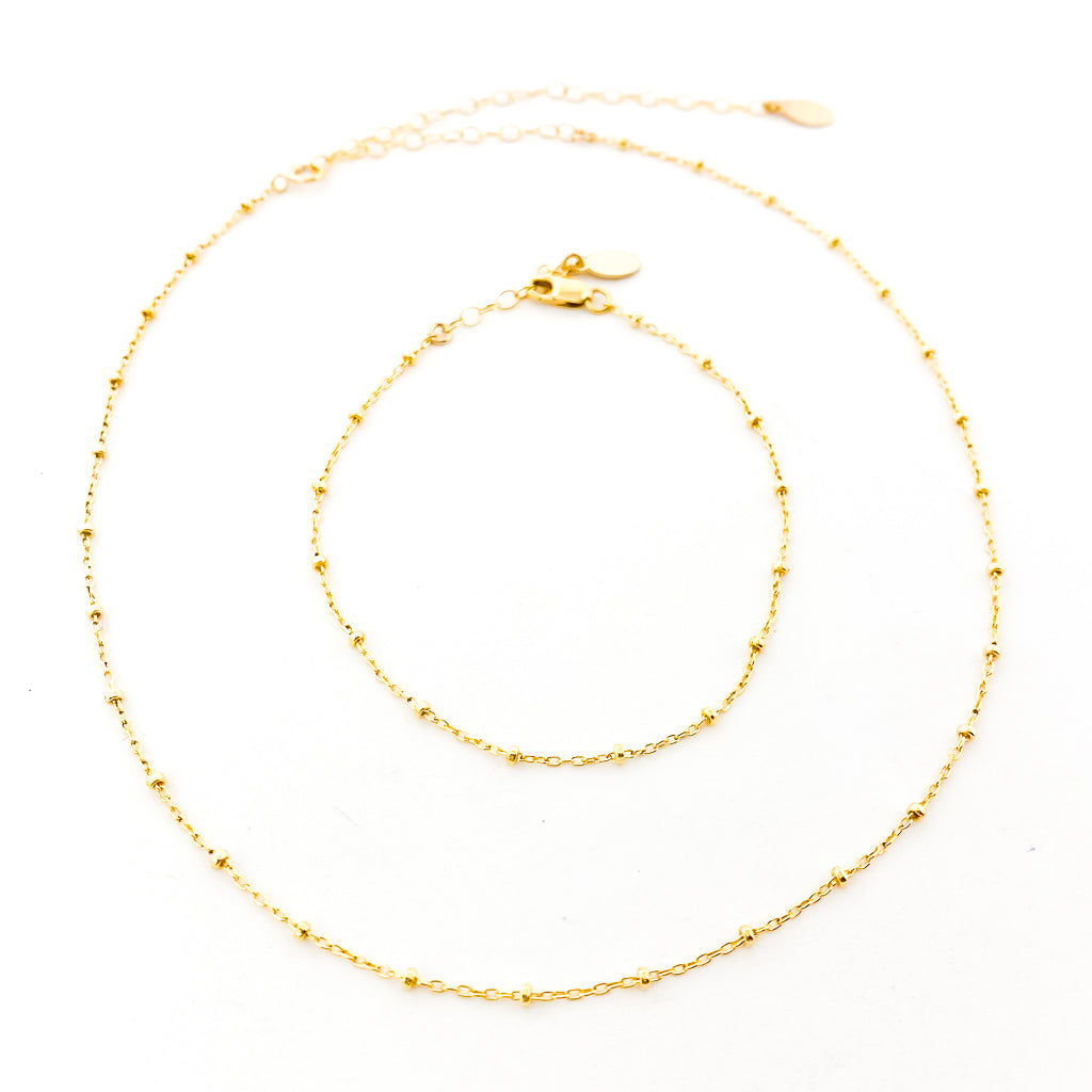 Jenna Satellite Chain Jewelry Set | Gold - MTT Collective