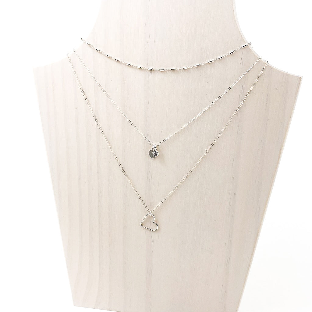 SPARKLING LOVE NECKLACE SET | STERLING SILVER | SET OF 3 - MTT Collective