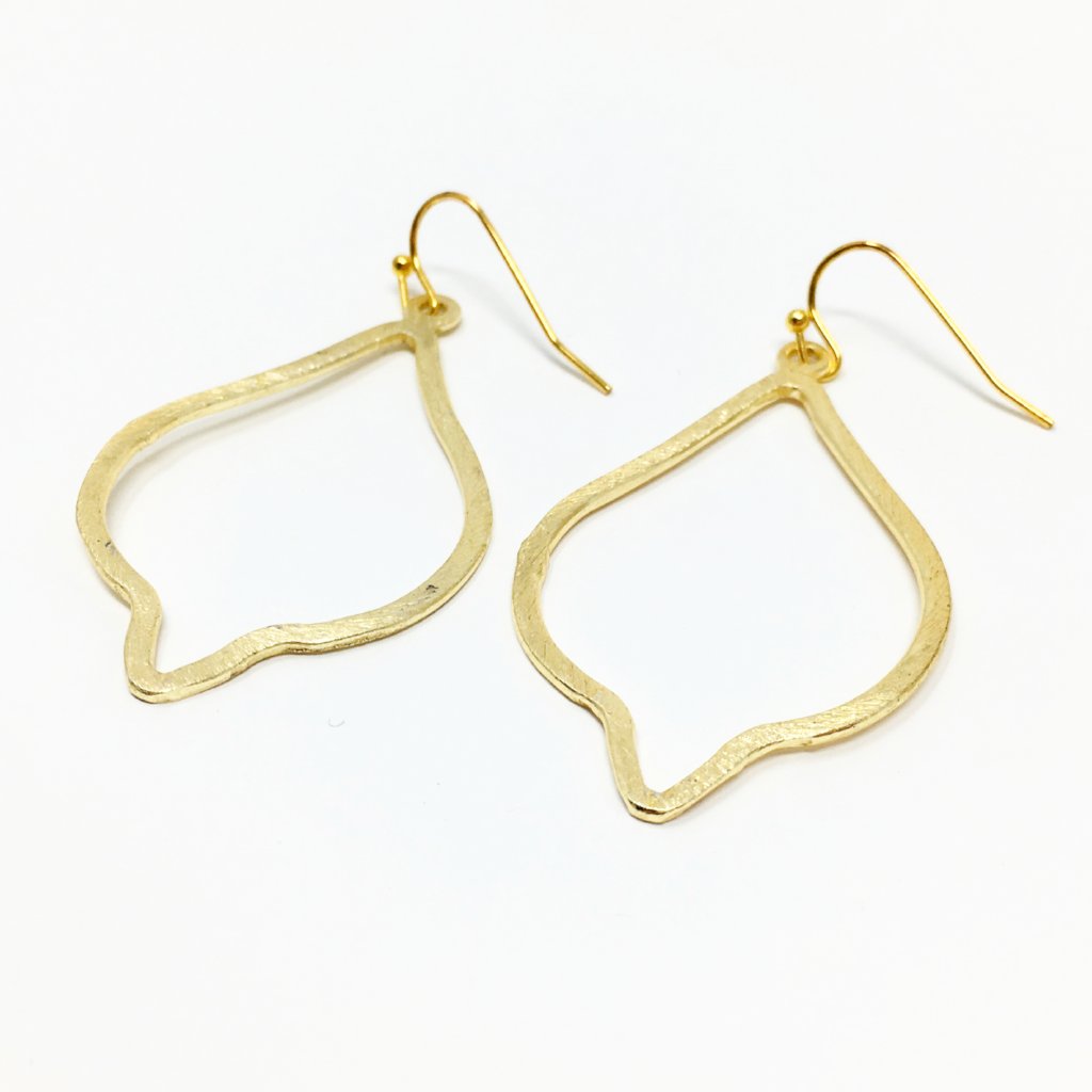 Eliza Brushed Ogee Drop Earrings - MTT Collective