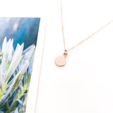 Olivia Textured Vermeil Charm Necklace | Rose Gold
