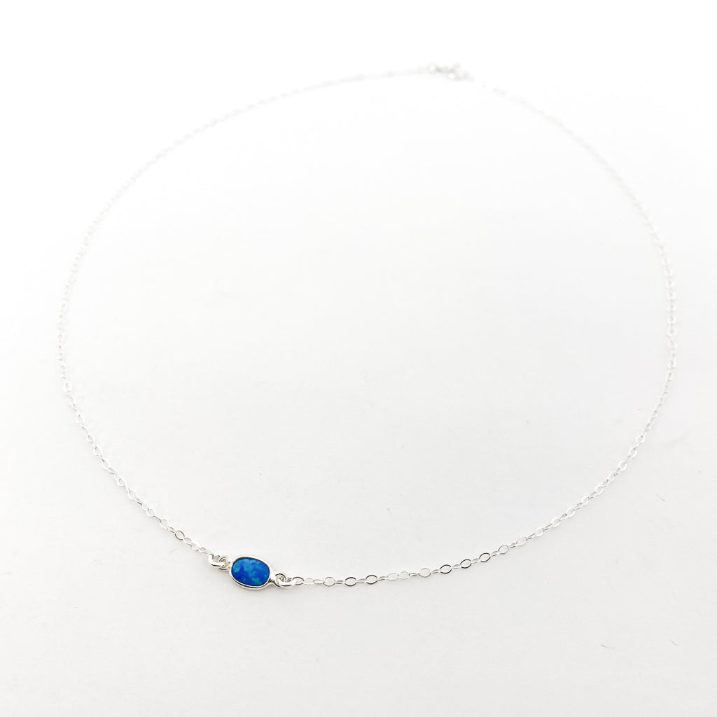 HELD BLUE LAB OPAL NECKLACE | STERLING SILVER - MTT Collective