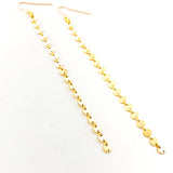 Long Hanging Disc Chain Earrings | 14k Gold-Filled