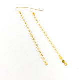 Long Hanging Disc Chain Earrings | 14k Gold-Filled - MTT Collective