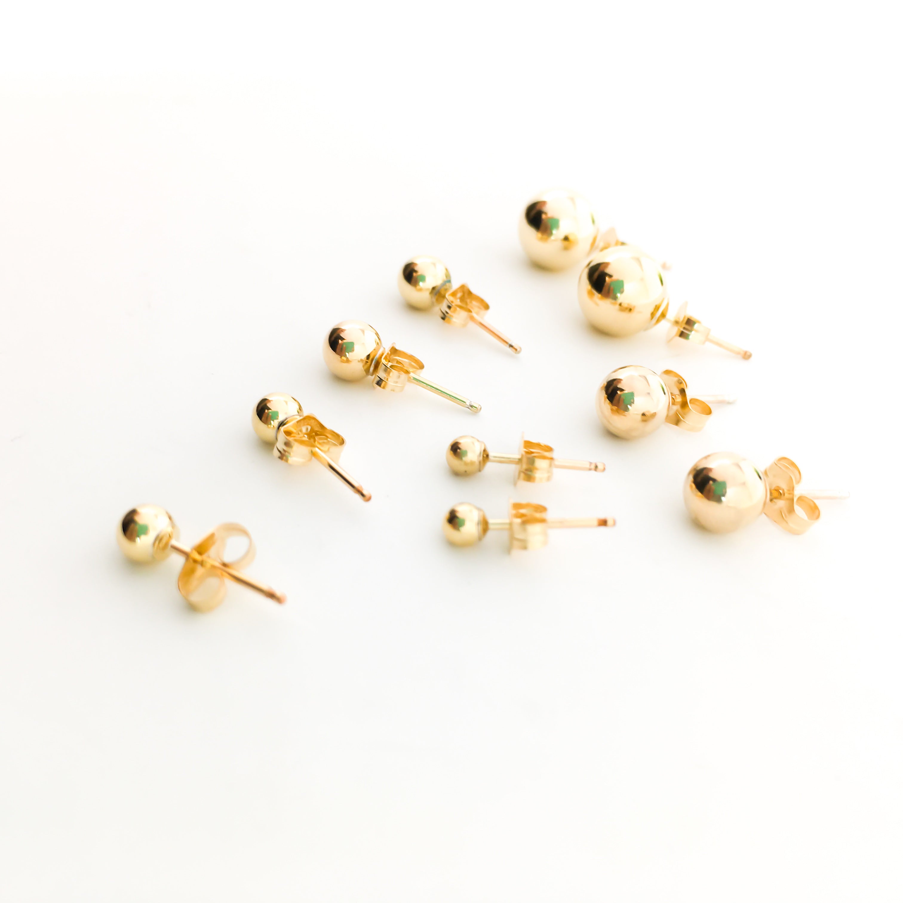 SPHERE STUD EARRINGS | 14K GOLD-FILLED | SIZE OPTIONS - MTT Collective