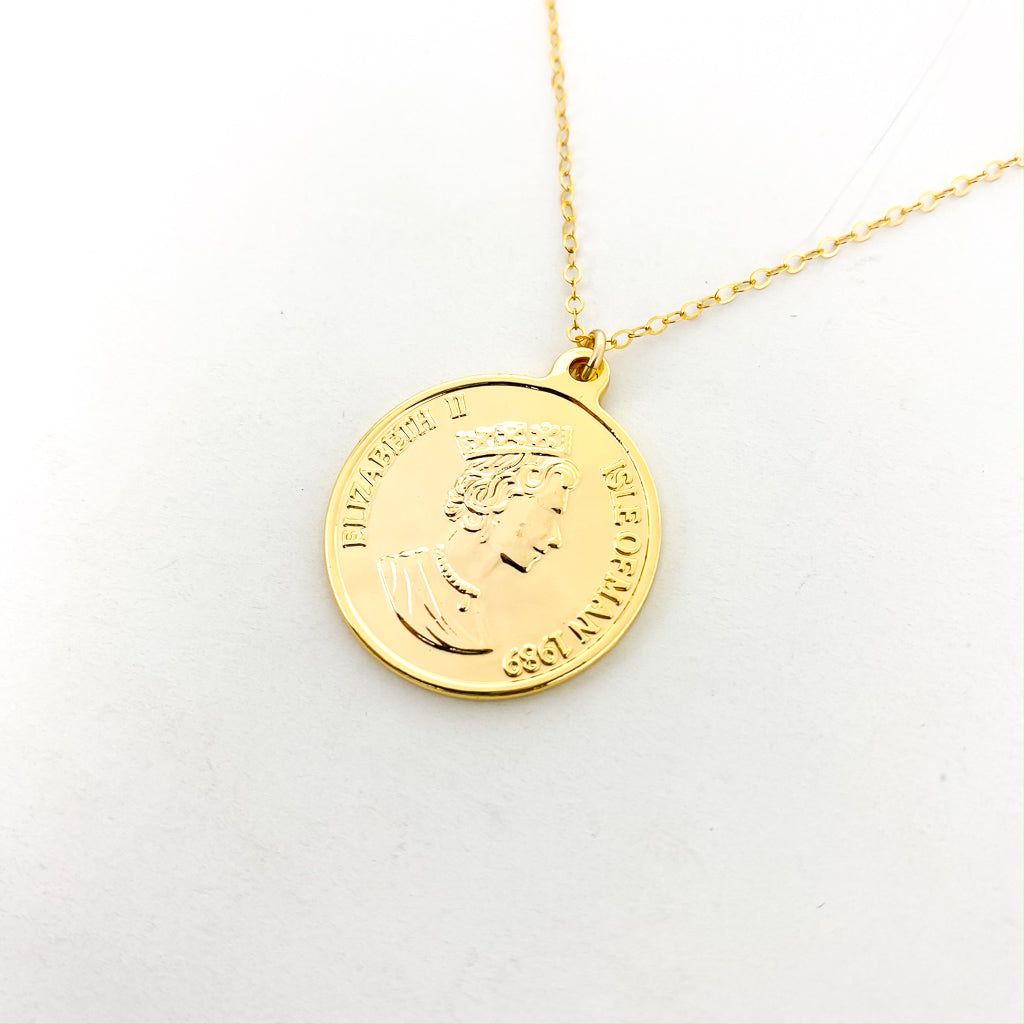 LARGE DOUBLE-SIDED ELIZABETH ISLE COIN NECKLACE | 14K GOLD-FILLED - MTT Collective