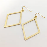 Kya Brushed Diamond Earrings | Gold