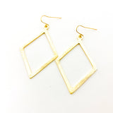 Kya Brushed Diamond Earrings | Gold
