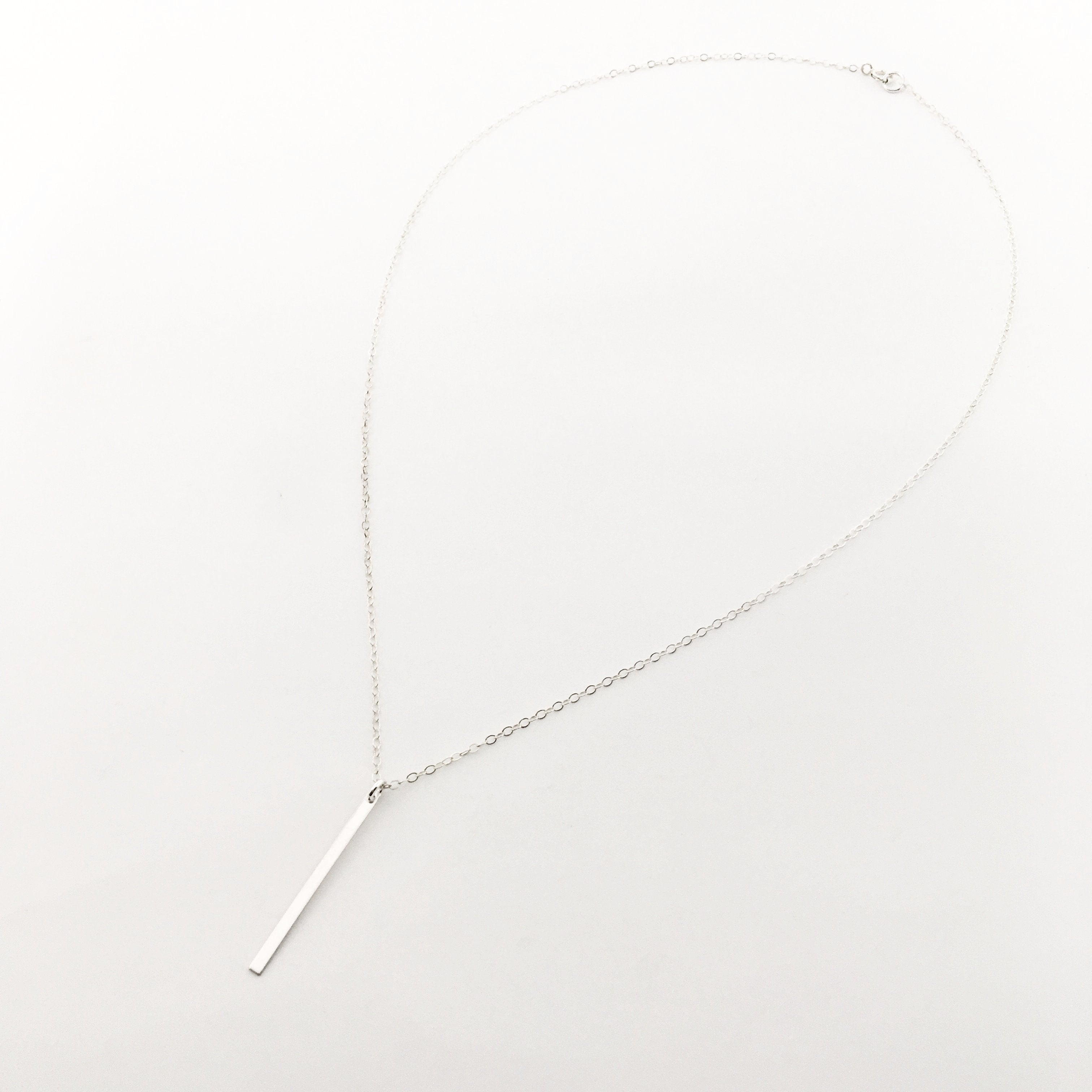 STERLING SILVER LONG BAR NECKLACE - MTT Collective