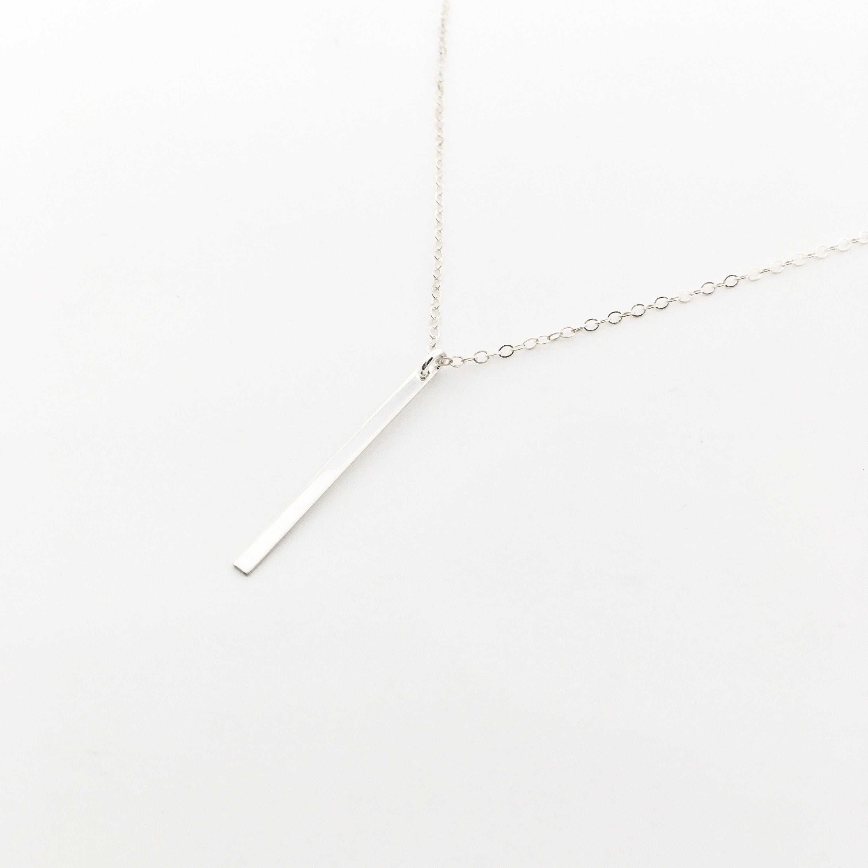 STERLING SILVER LONG BAR NECKLACE - MTT Collective