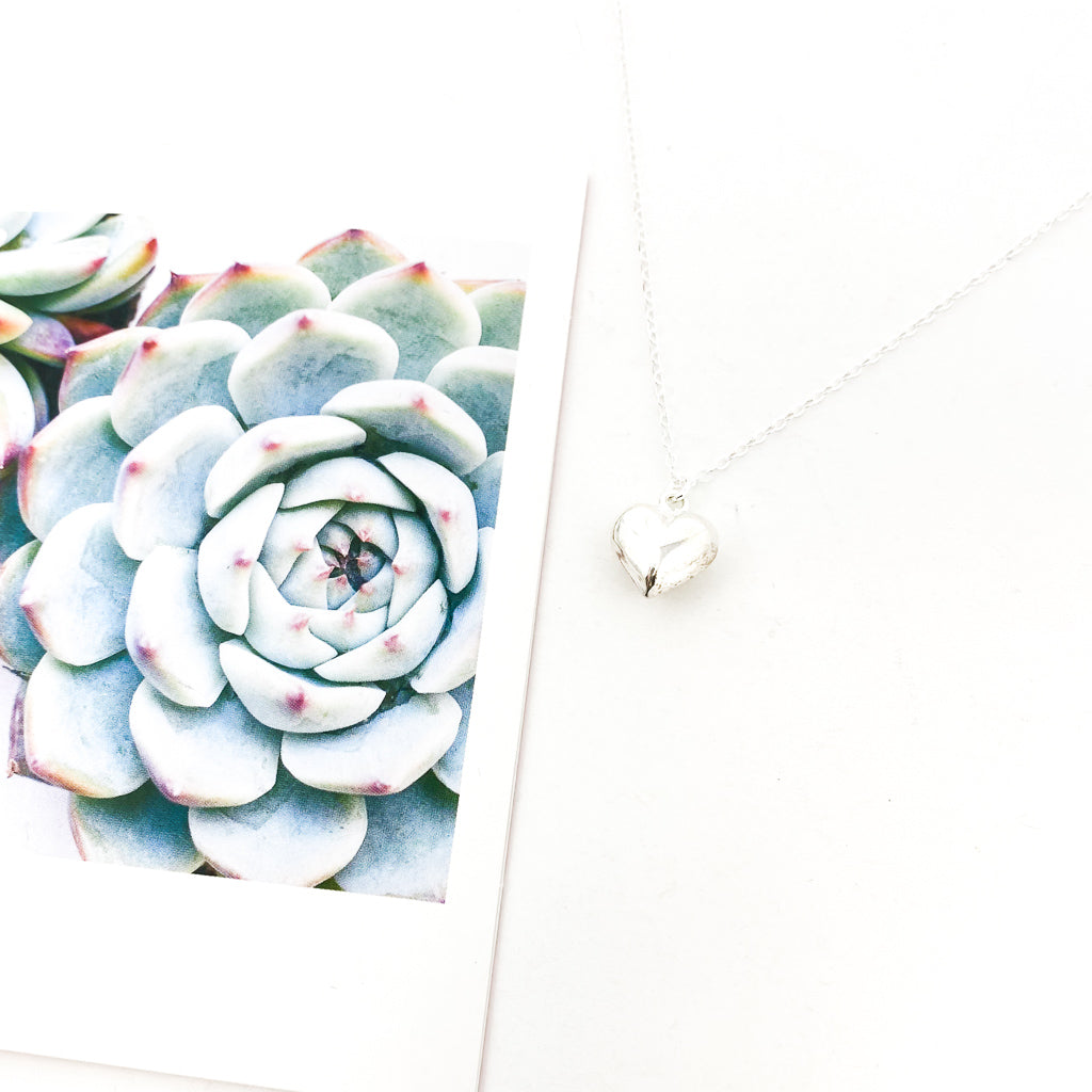 PUFF HEART NECKLACE | STERLING SILVER - MTT Collective