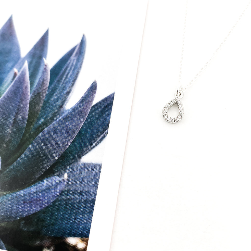 CRYSTAL OPEN DROP NECKLACE | STERLING SILVER - MTT Collective