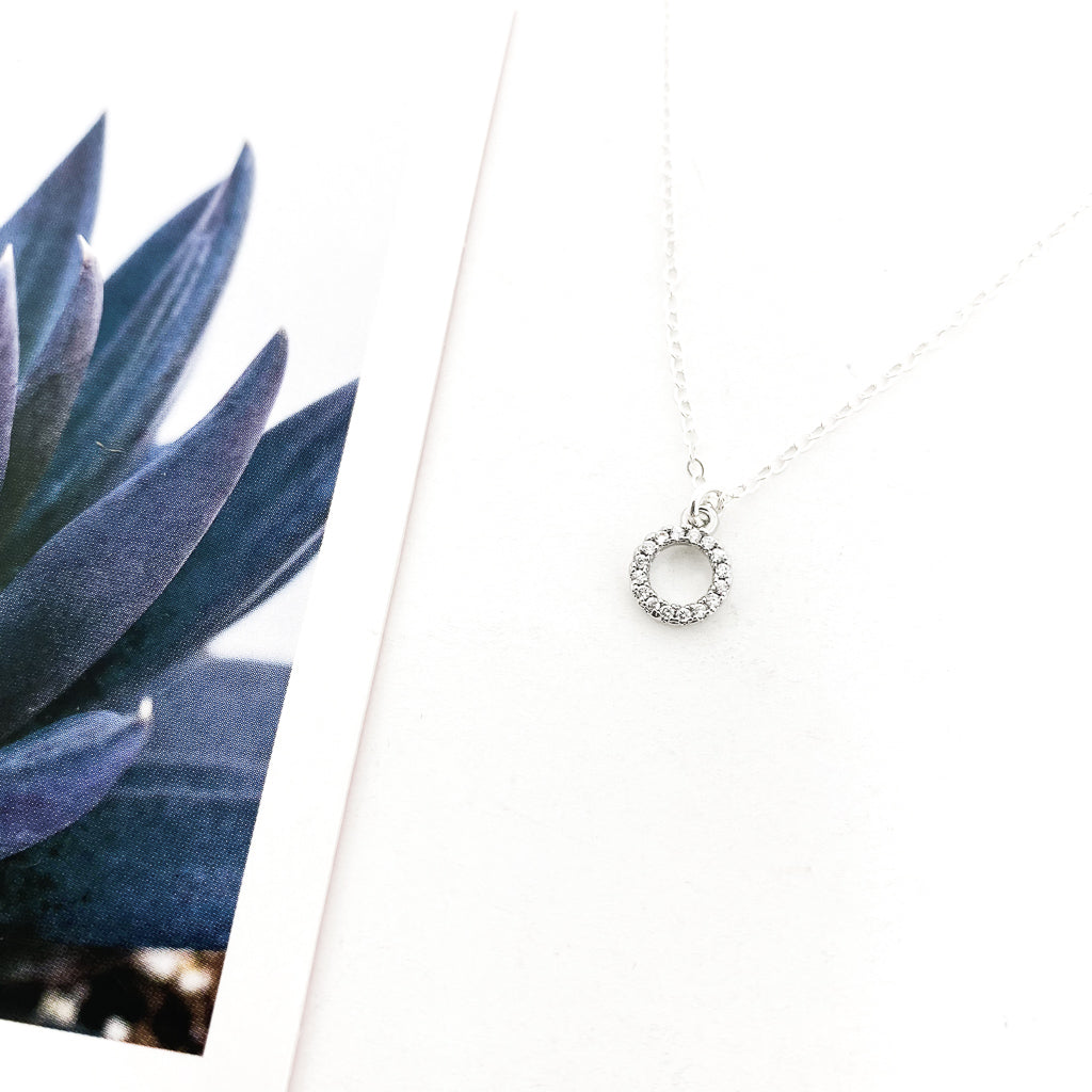 CRYSTAL OPEN CIRCLE NECKLACE | STERLING SILVER - MTT Collective