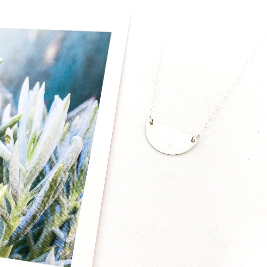 Impressions Dainty Semicircle Disc Necklace | Silver - MTT Collective