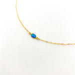 OVAL HELD BLUE LAB OPAL NECKLACE | 14K GOLD-FILLED - MTT Collective