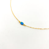 OVAL HELD BLUE LAB OPAL NECKLACE | 14K GOLD-FILLED - MTT Collective
