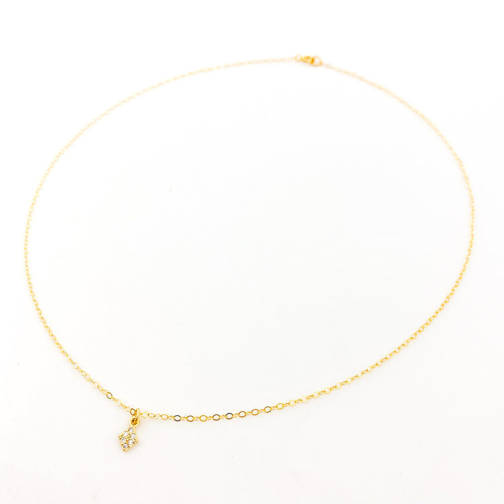 MINI RHINESTONE PENDANT NECKLACES | 14K GOLD-FILLED | STYLE OPTIONS - MTT Collective