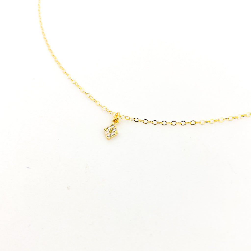 MINI RHINESTONE PENDANT NECKLACES | 14K GOLD-FILLED | STYLE OPTIONS - MTT Collective